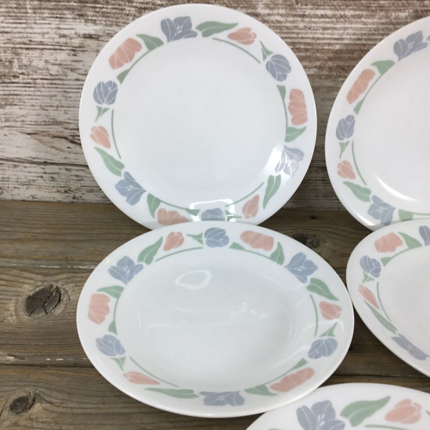 Set Of 5 Corelle Friendship 6 3/4" Bread/Dessert Plates Floral Pastel Pattern