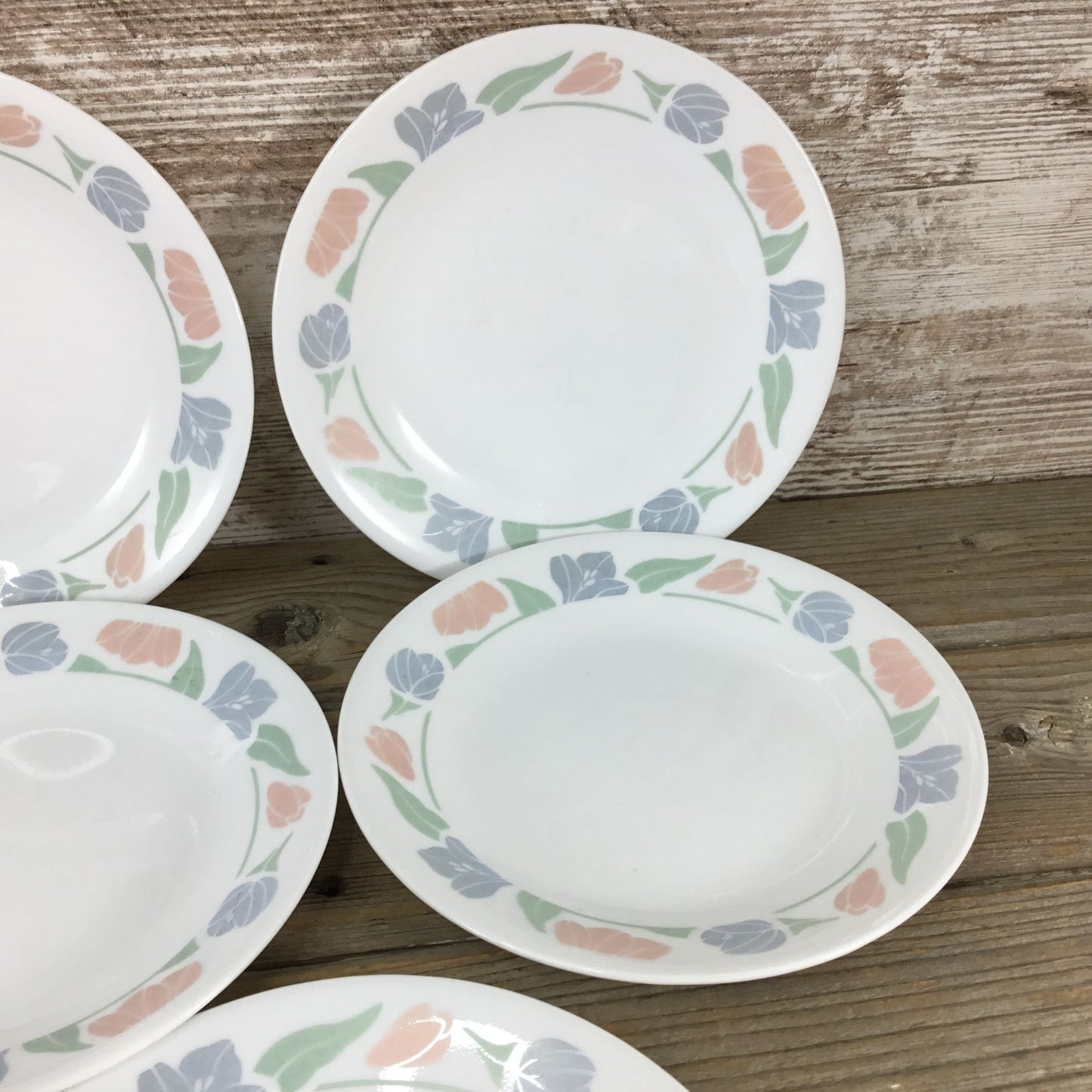 Set Of 5 Corelle Friendship 6 3/4" Bread/Dessert Plates Floral Pastel Pattern