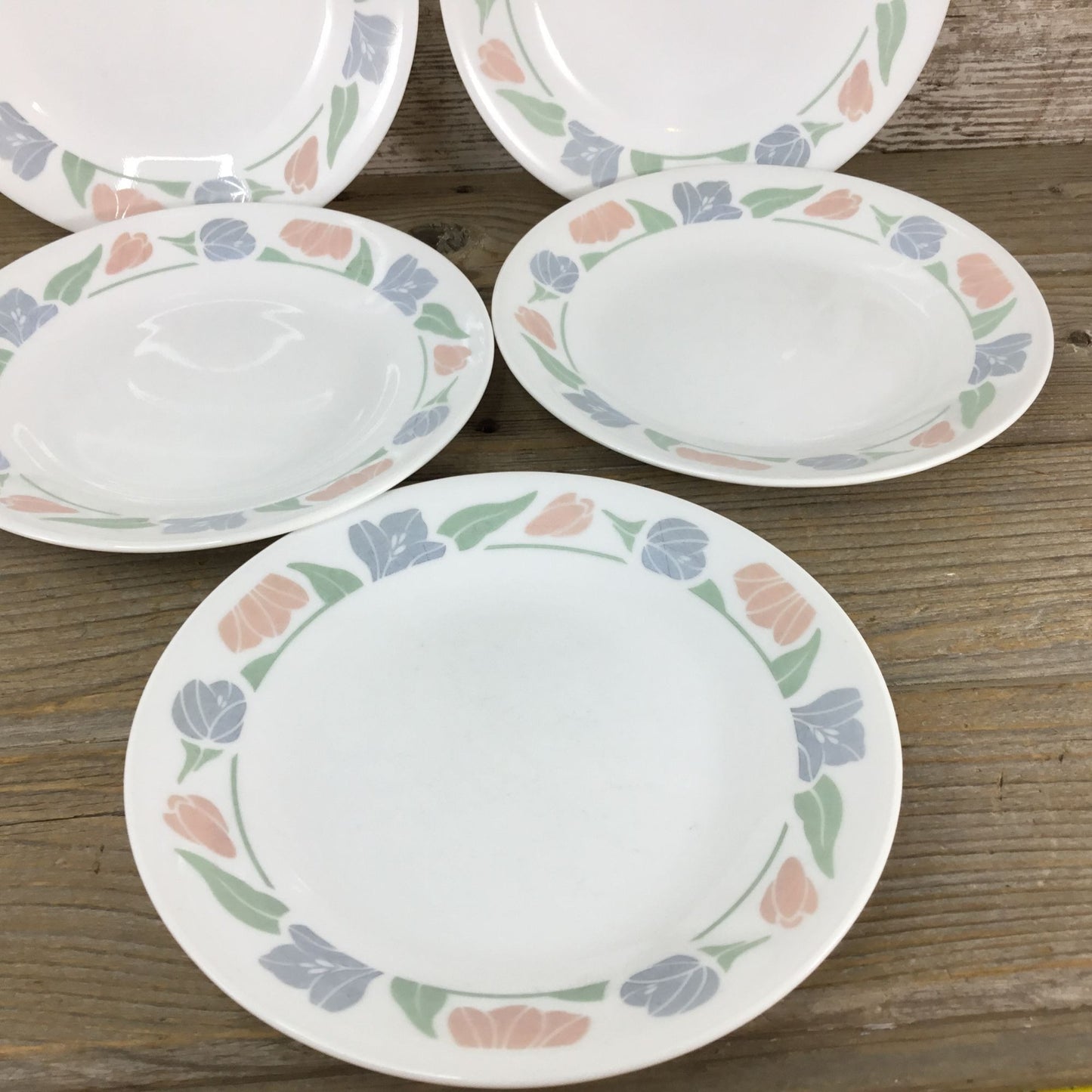 Set Of 5 Corelle Friendship 6 3/4" Bread/Dessert Plates Floral Pastel Pattern