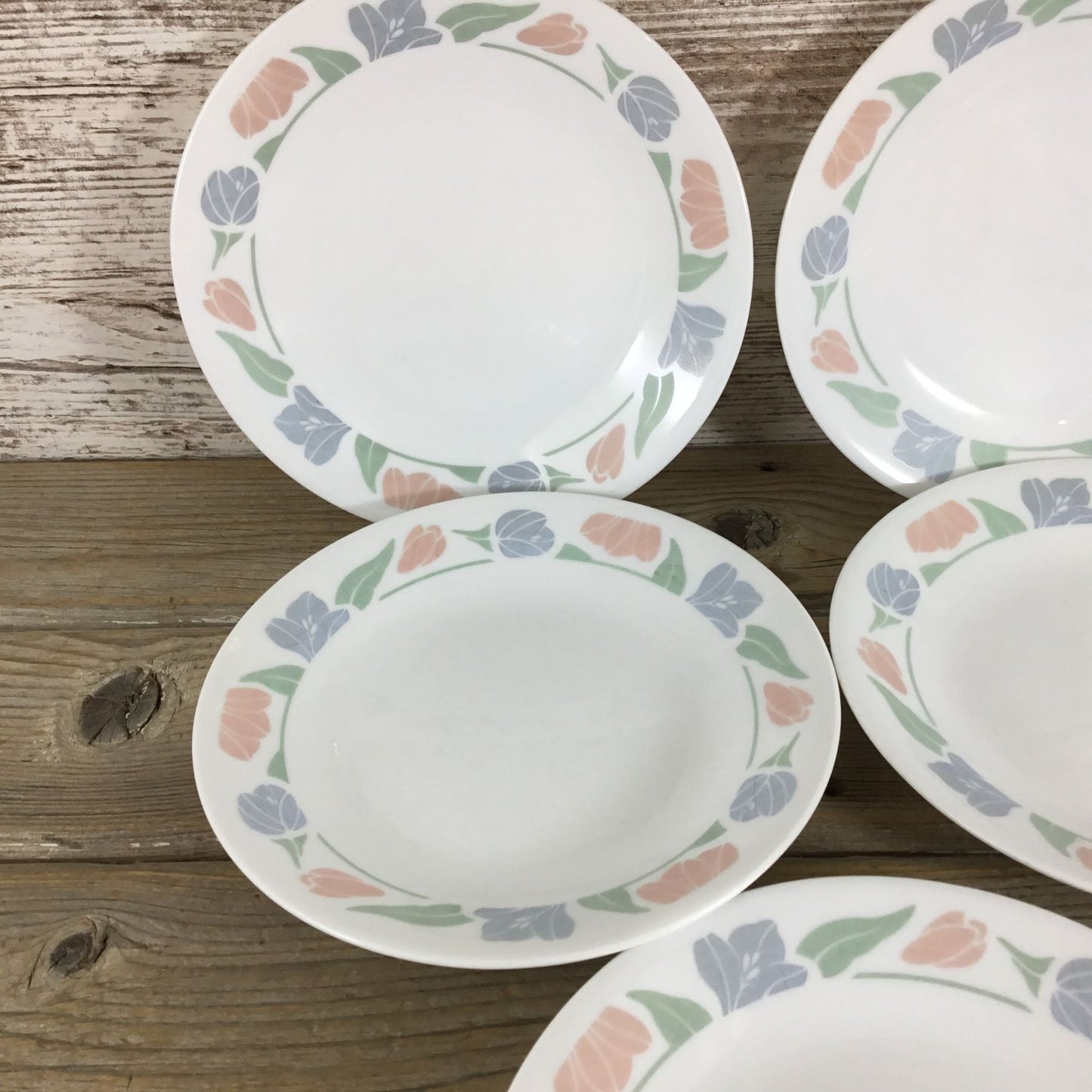 Set Of 5 Corelle Friendship 6 3/4" Bread/Dessert Plates Floral Pastel Pattern