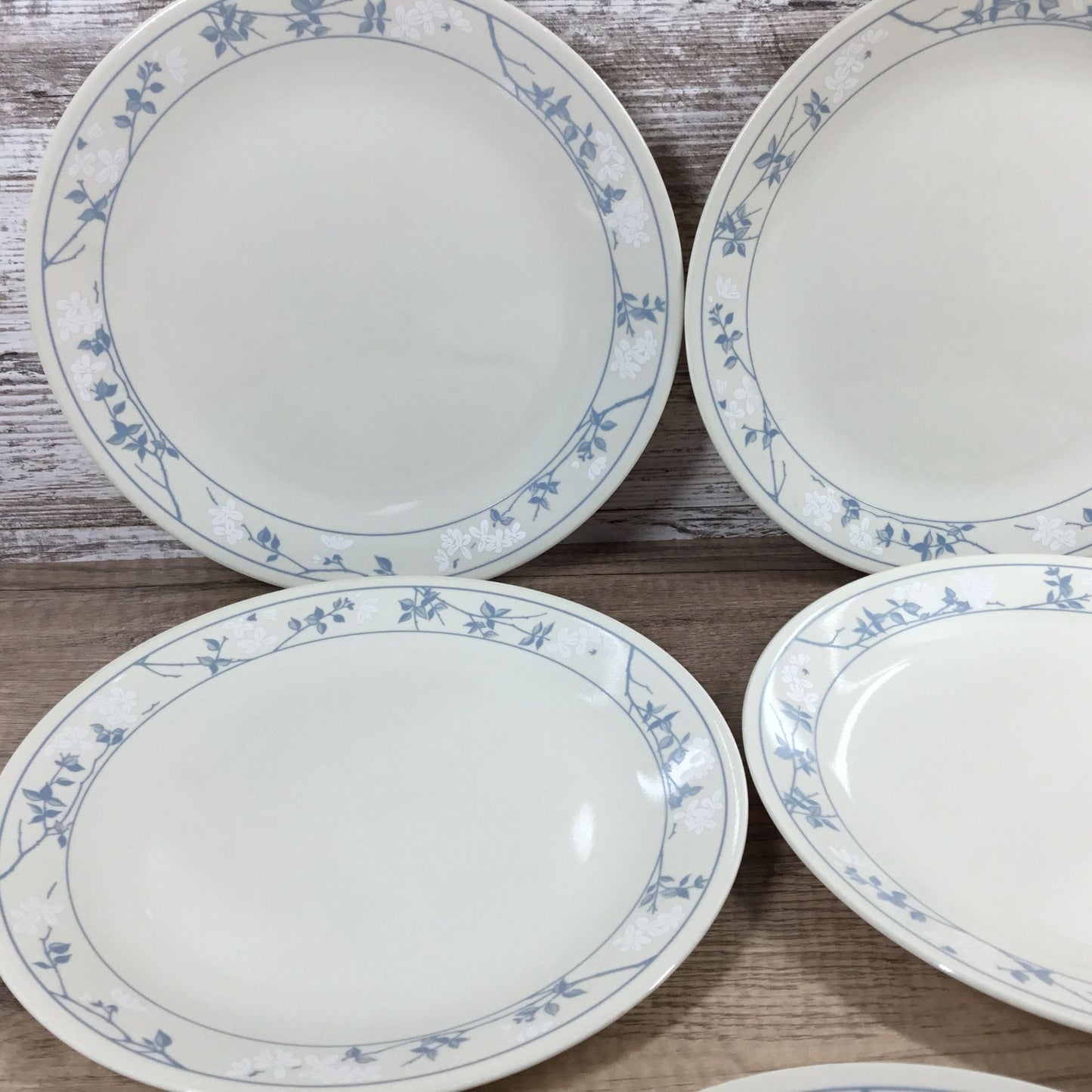 Set of 5 Corelle First Of Spring 10 1/4" Dinner Plates Floral Blue White Beige