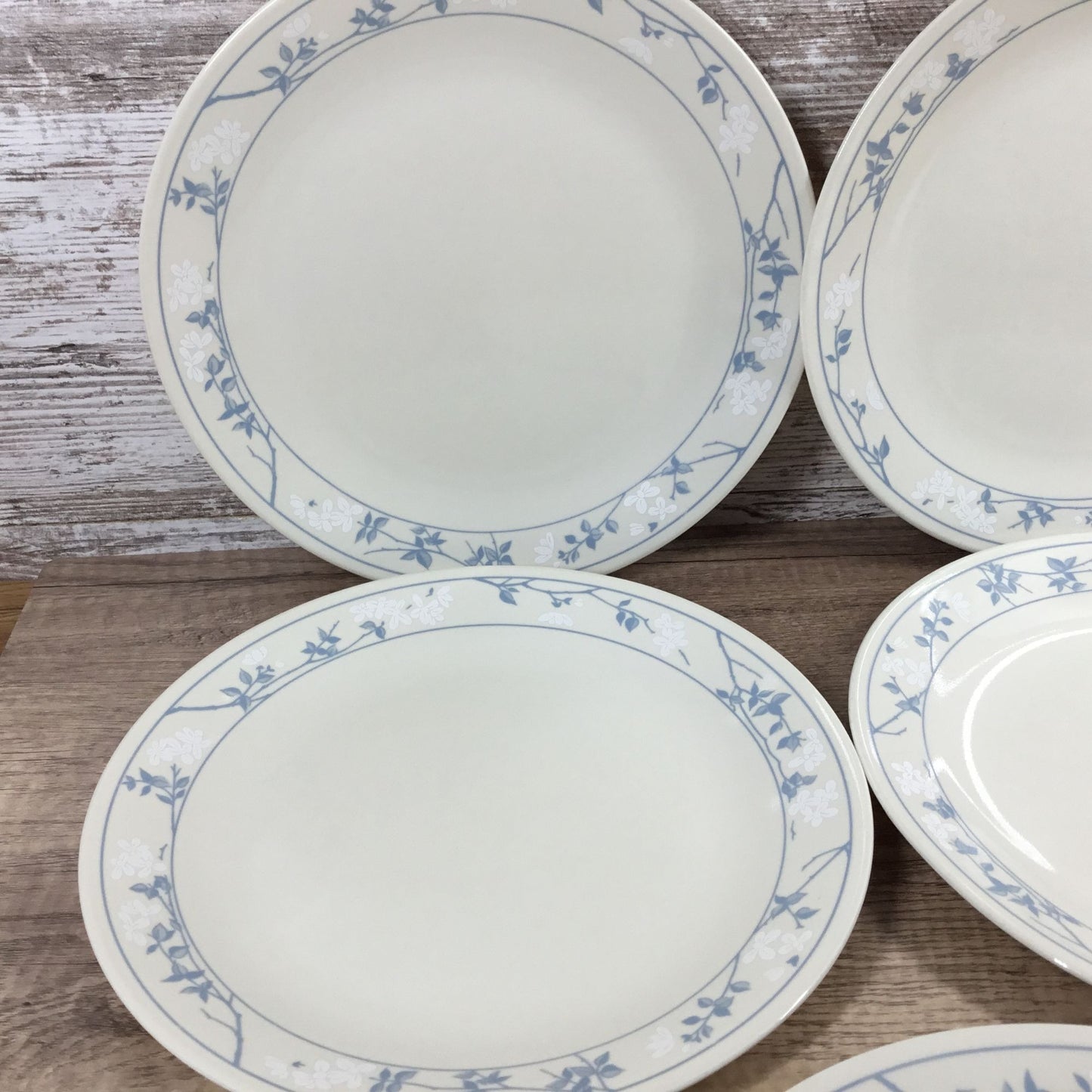 Set of 5 Corelle First Of Spring 10 1/4" Dinner Plates Floral Blue White Beige