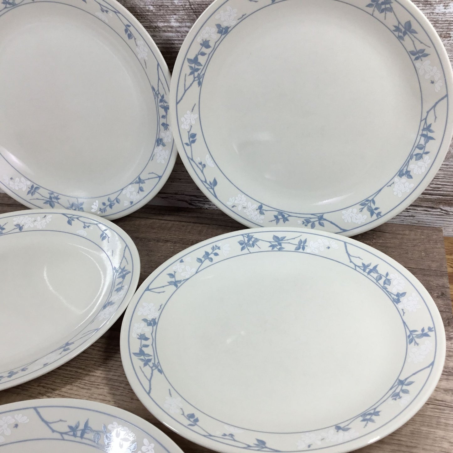 Set of 5 Corelle First Of Spring 10 1/4" Dinner Plates Floral Blue White Beige