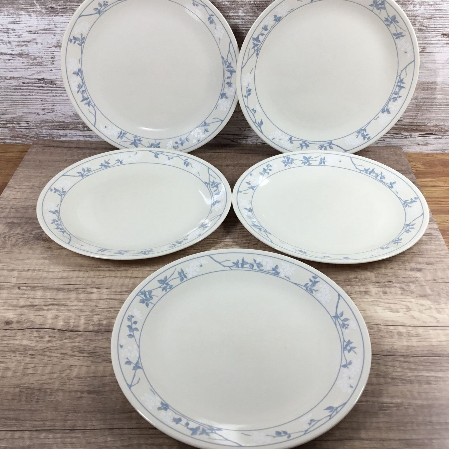Set of 5 Corelle First Of Spring 10 1/4" Dinner Plates Floral Blue White Beige
