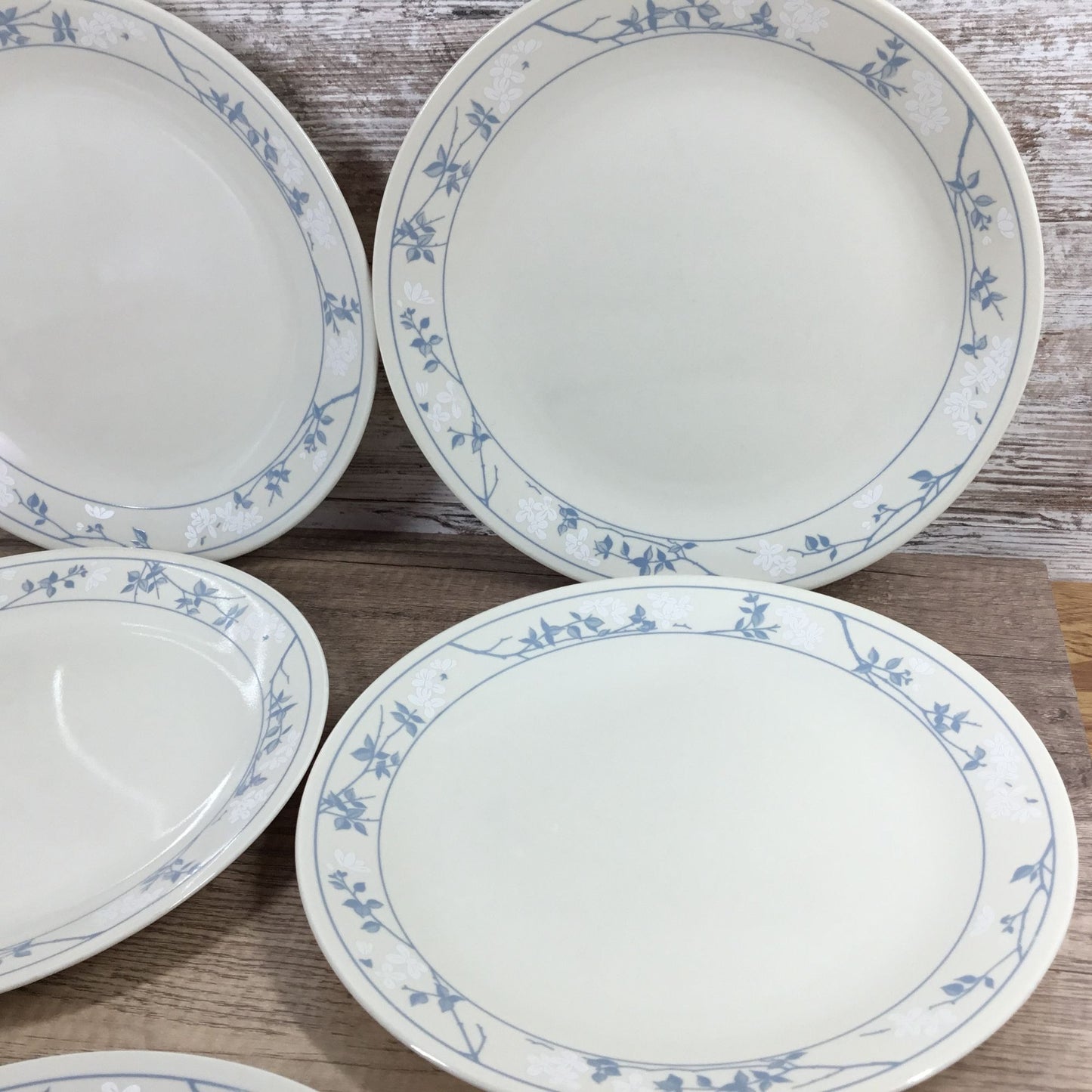Set of 5 Corelle First Of Spring 10 1/4" Dinner Plates Floral Blue White Beige