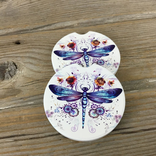 Dragon Fly Car Coasters Set of 2