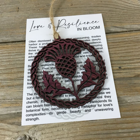 Thistle Ornament with Story Card – Love & Resilience in Bloom