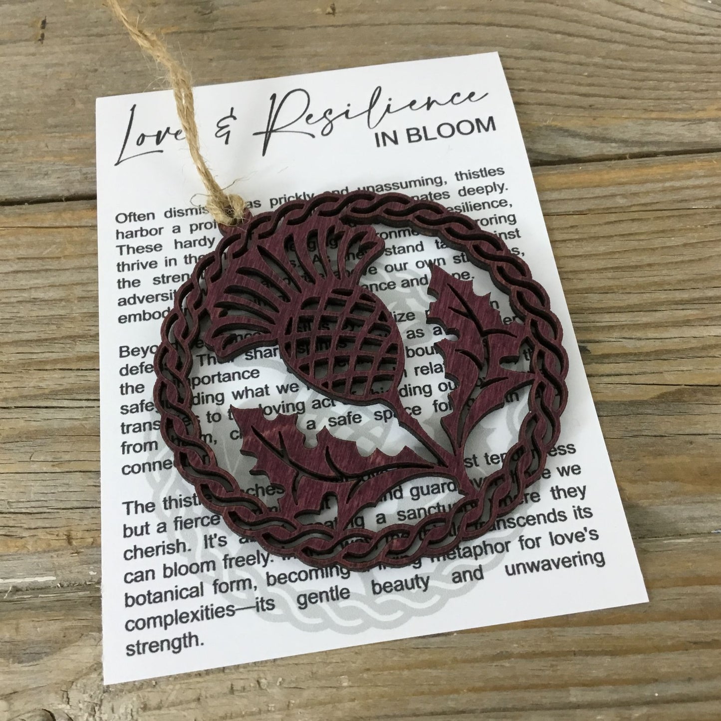 Thistle Ornament with Story Card – Love & Resilience in Bloom