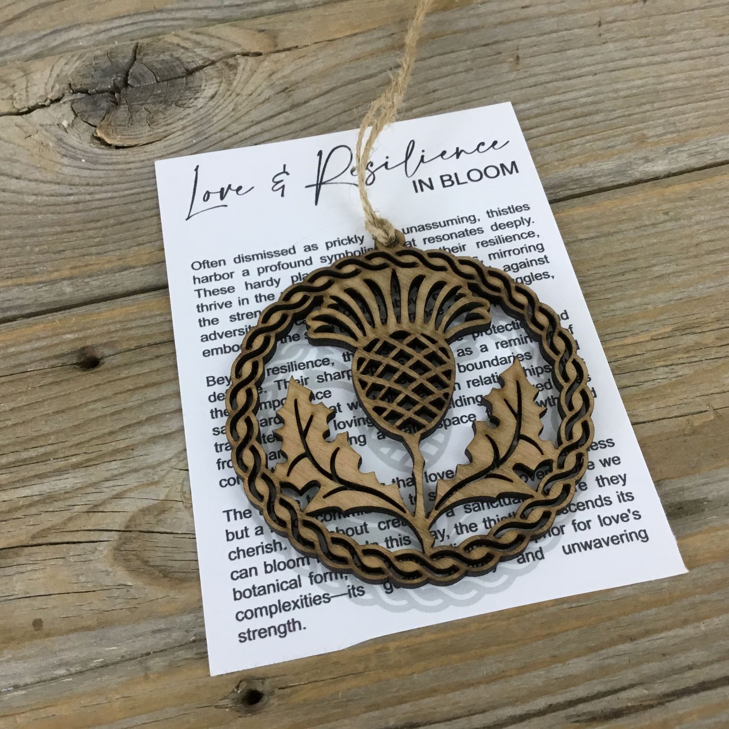 Thistle Ornament with Story Card – Love & Resilience in Bloom