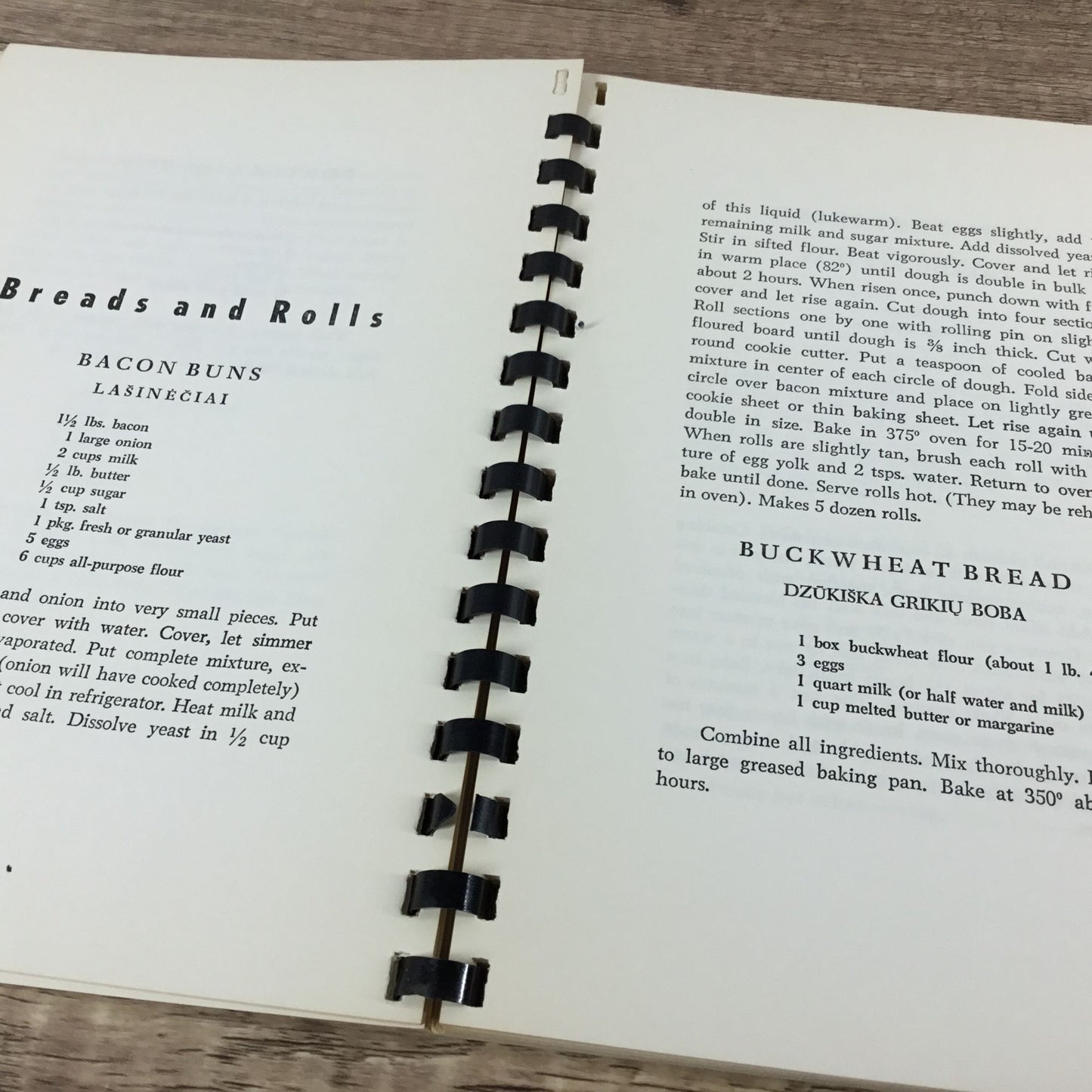 Popular Lithuanian Recipes Cookbook 1967 Josephine J. Dauzvardis Spiral Bound