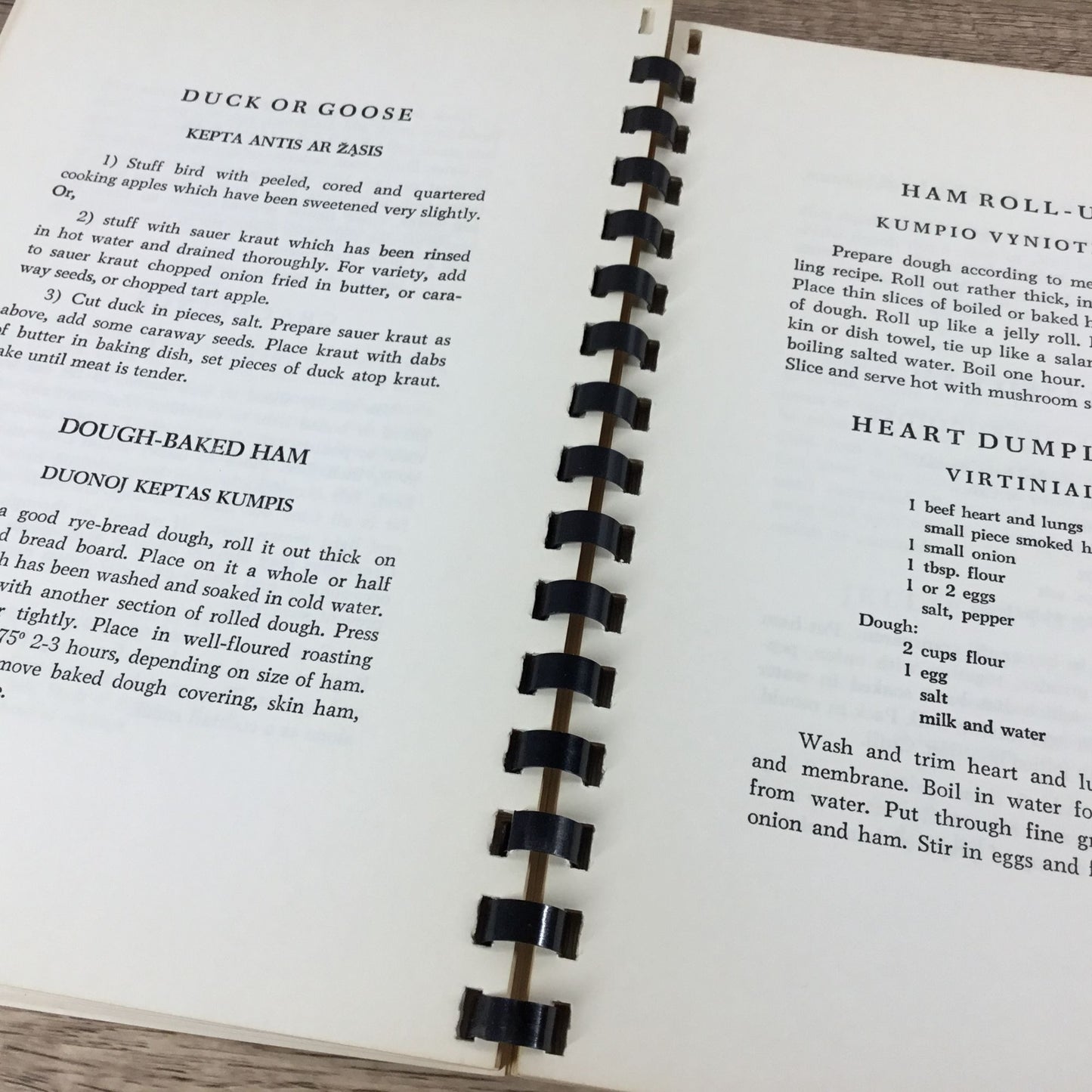 Popular Lithuanian Recipes Cookbook 1967 Josephine J. Dauzvardis Spiral Bound