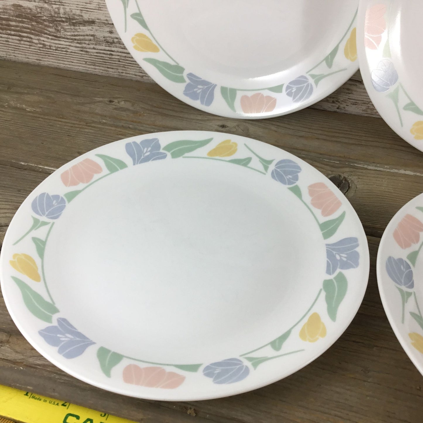 Set Of 6 Corelle Friendship Dinner Plates 10 1/4" Floral Pastel Pattern