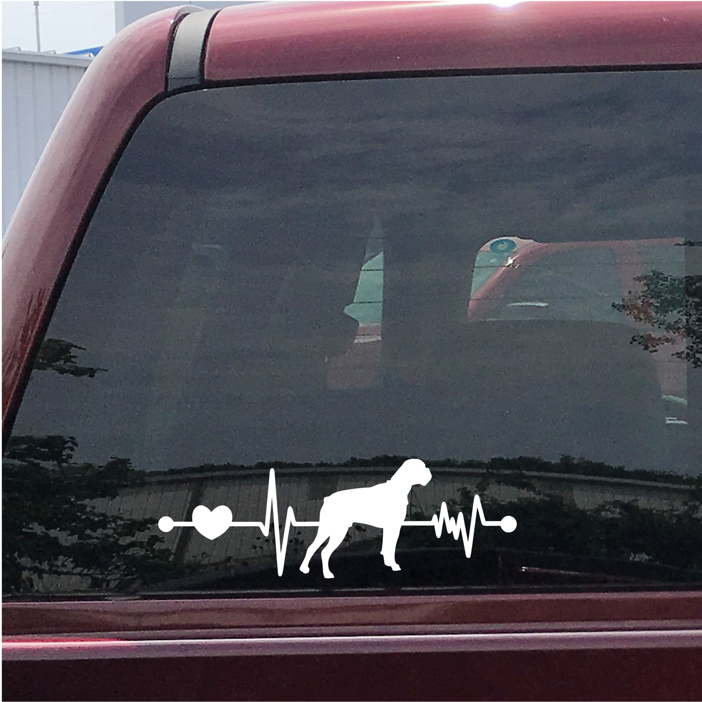 Boxer EKG Heartbeat Decal