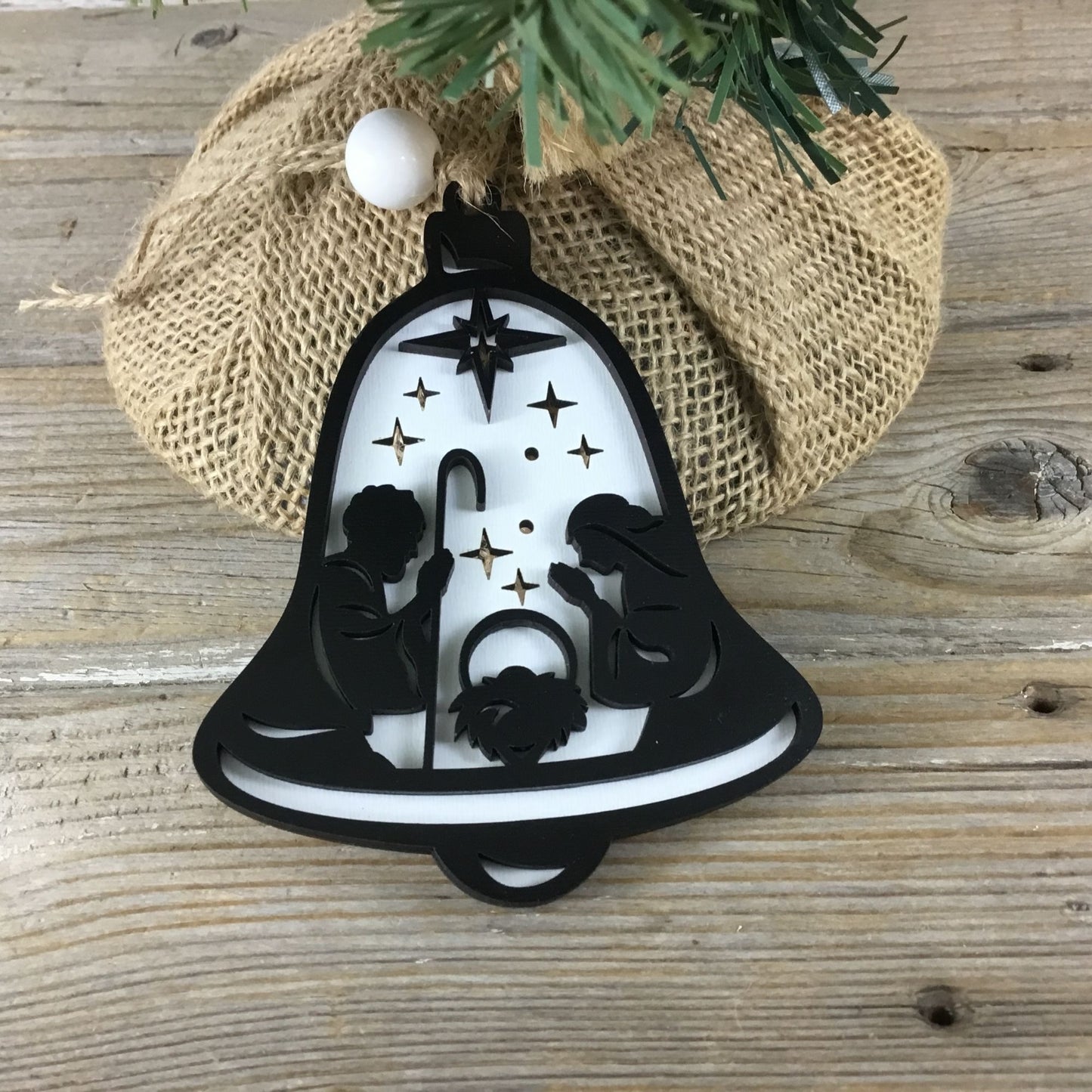 Set of 5 Handmade Religious Layered Christmas Ornaments