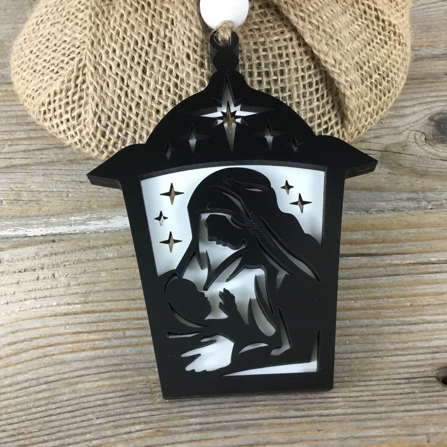 Set of 5 Handmade Religious Layered Christmas Ornaments