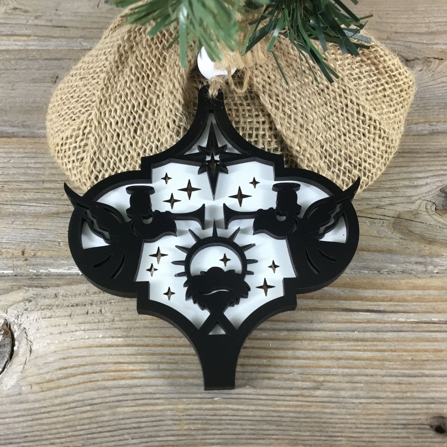 Set of 5 Handmade Religious Layered Christmas Ornaments