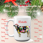 Christmas Dairy Cow Ceramic Coffee Cup