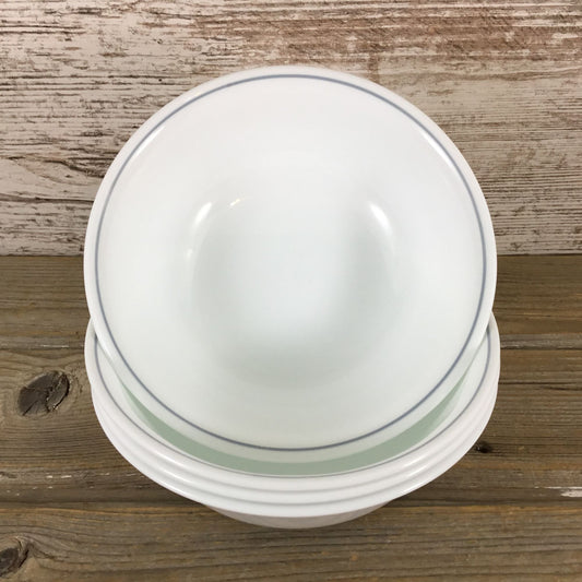 Corelle Apricot Grove/Solitary Rose Soup/Cereal Bowls 6 1/4 Set Of 4 Gray Stripe