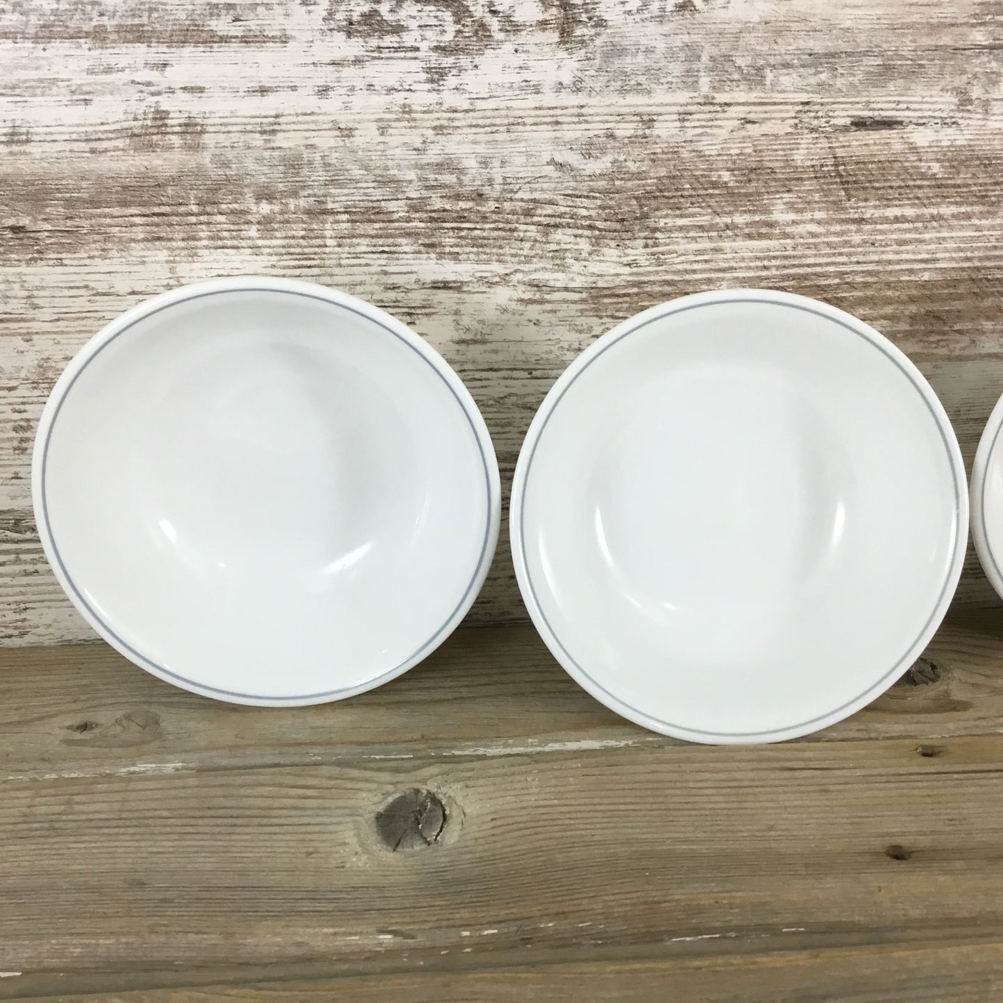 Corelle Apricot Grove/Solitary Rose Soup/Cereal Bowls 6 1/4 Set Of 4 Gray Stripe