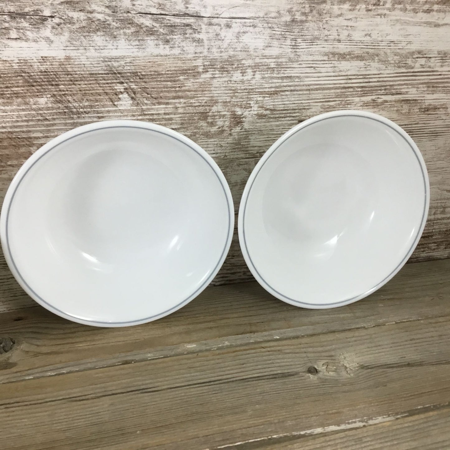 Corelle Apricot Grove/Solitary Rose Soup/Cereal Bowls 6 1/4 Set Of 4 Gray Stripe