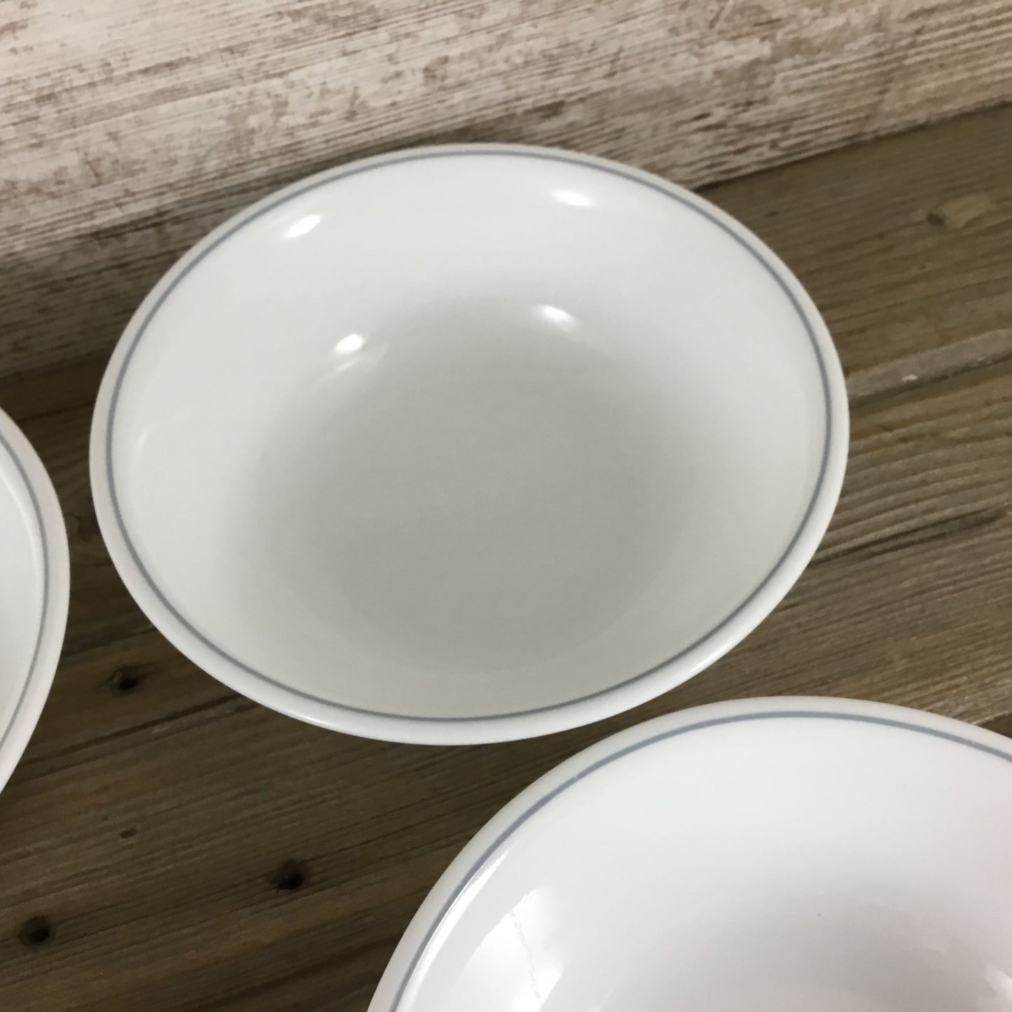 Corelle Apricot Grove/Solitary Rose Soup/Cereal Bowls 6 1/4 Set Of 4 Gray Stripe