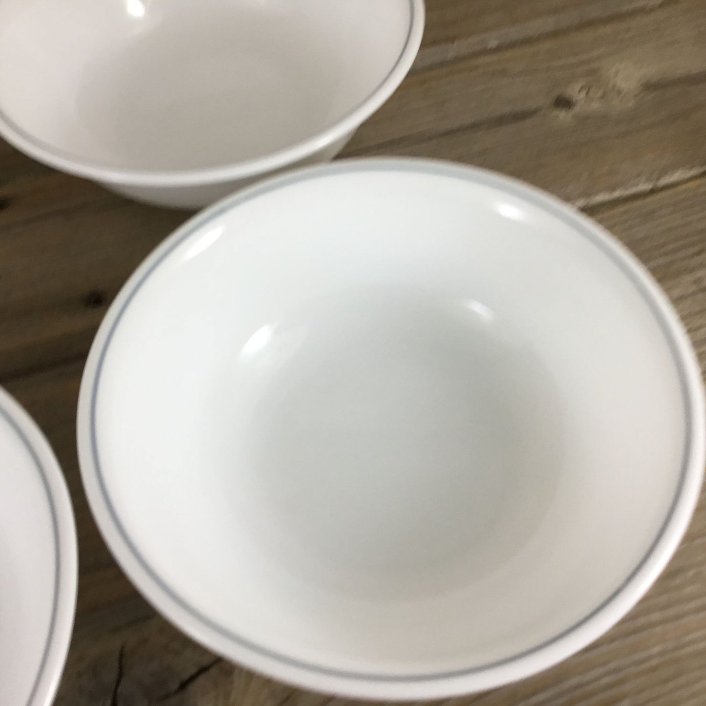 Corelle Apricot Grove/Solitary Rose Soup/Cereal Bowls 6 1/4 Set Of 4 Gray Stripe