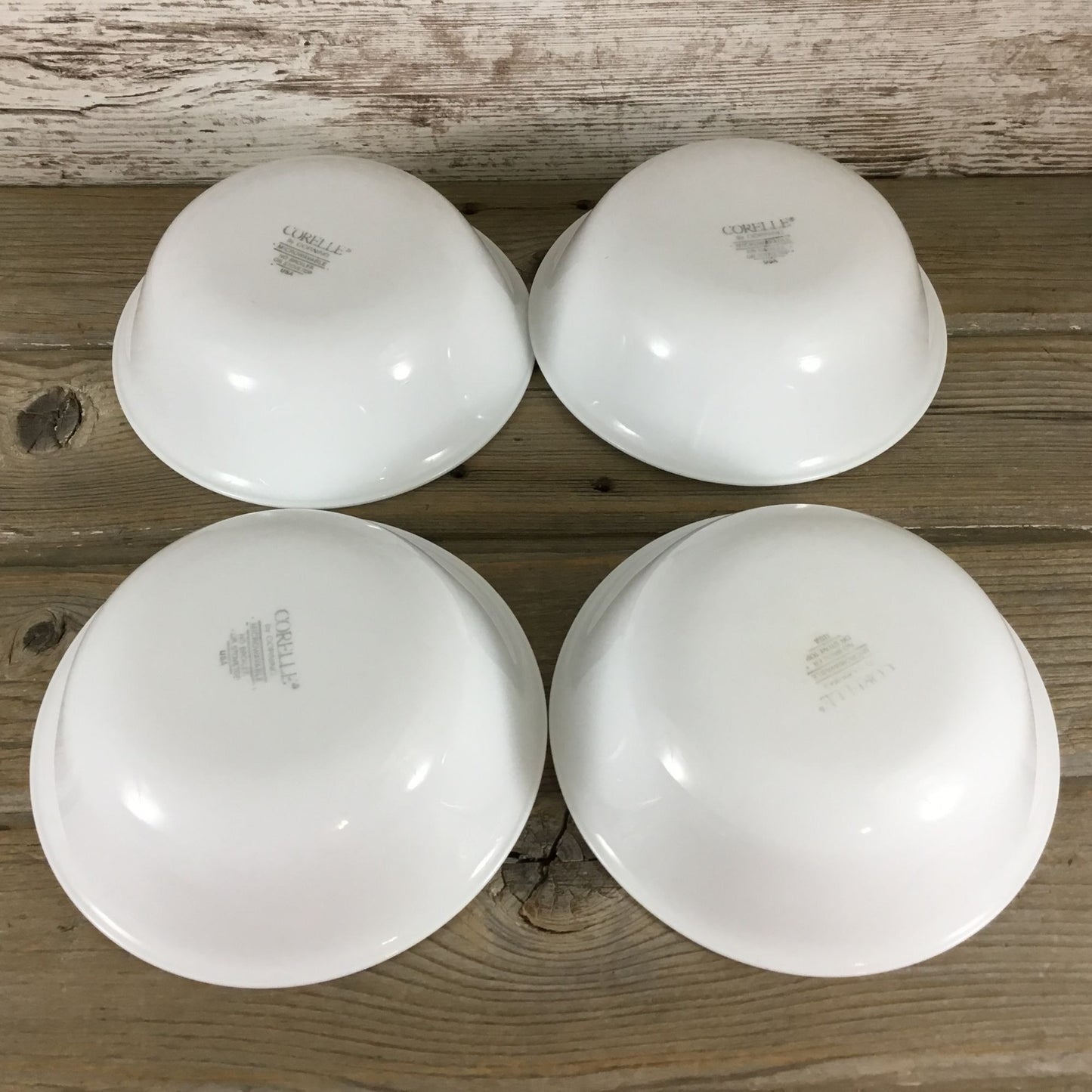 Corelle Apricot Grove/Solitary Rose Soup/Cereal Bowls 6 1/4 Set Of 4 Gray Stripe