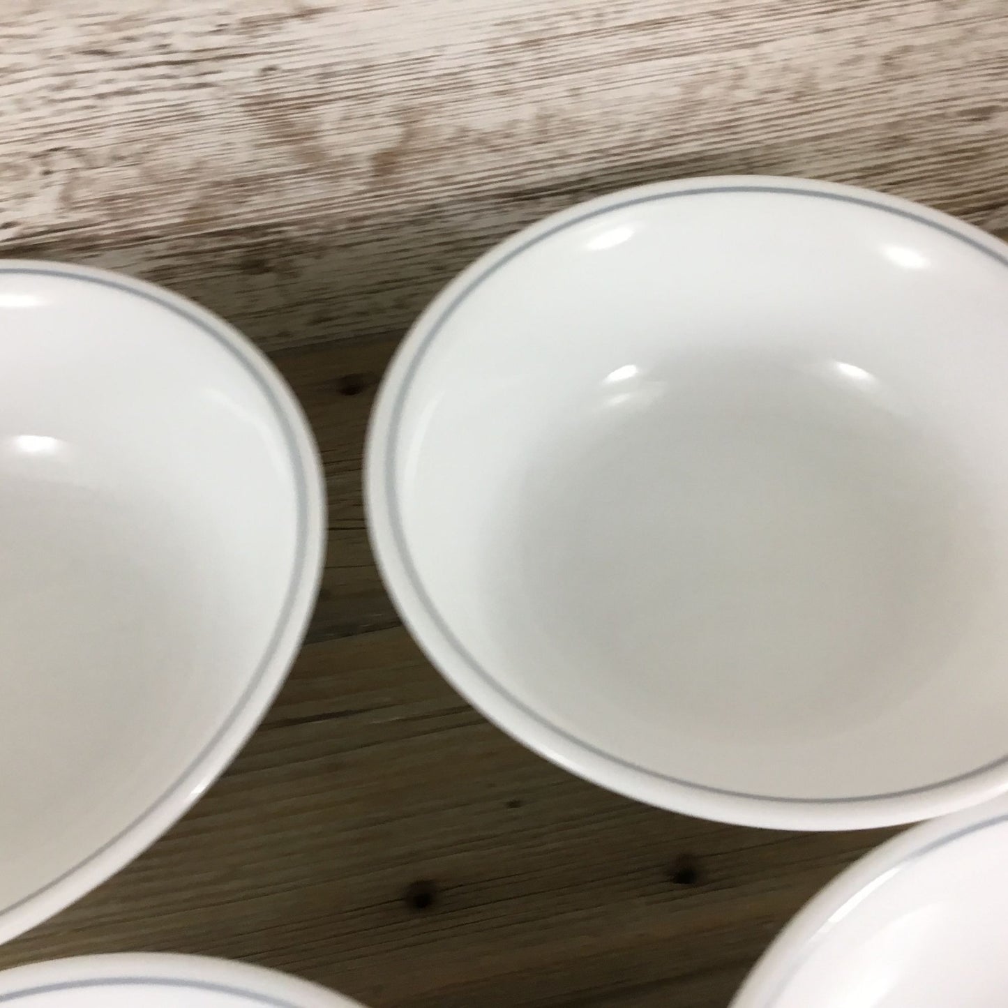 Corelle Apricot Grove/Solitary Rose Soup/Cereal Bowls 6 1/4 Set Of 4 Gray Stripe