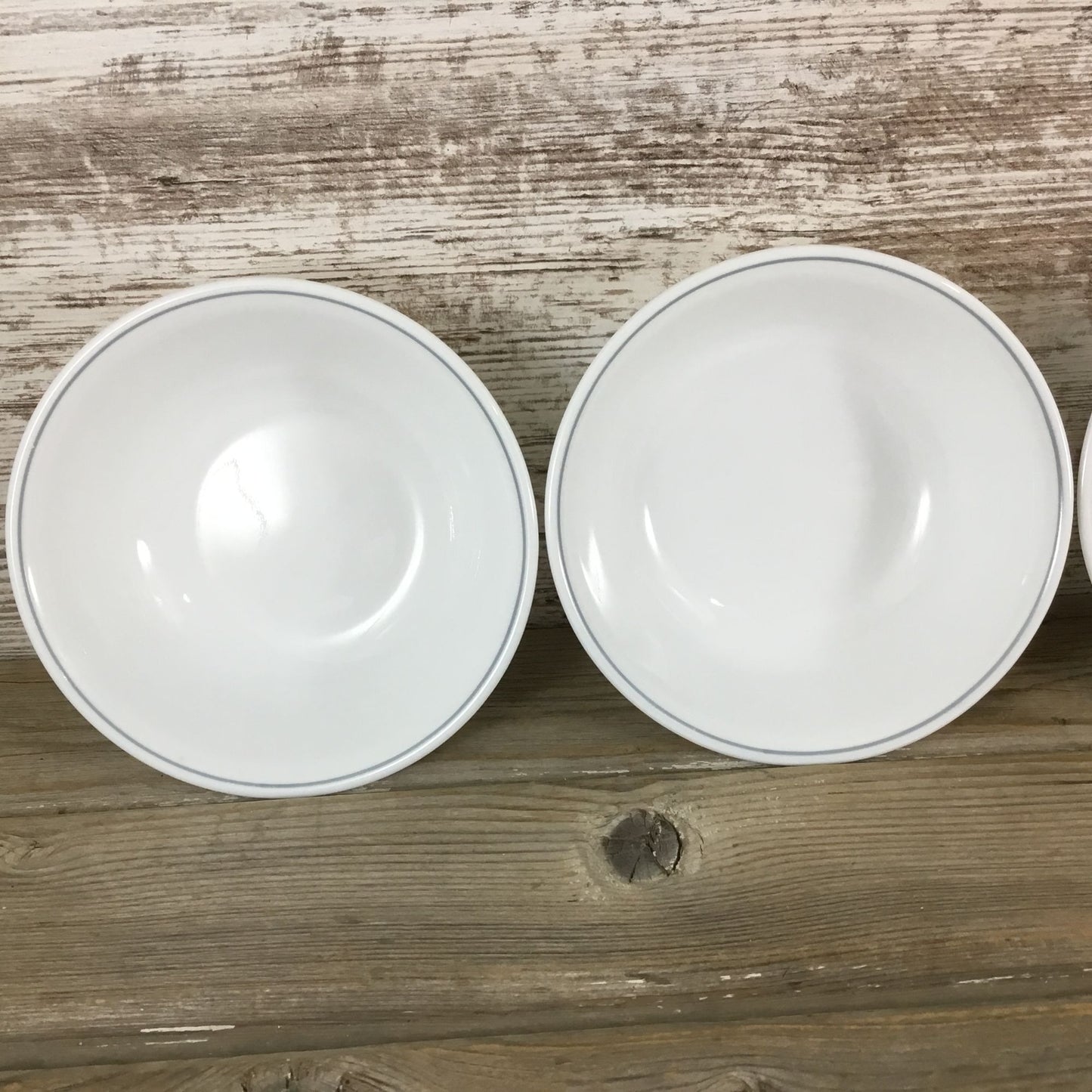 Corelle Apricot Grove/Solitary Rose Soup/Cereal Bowls 6 1/4 Set Of 4 Gray Stripe