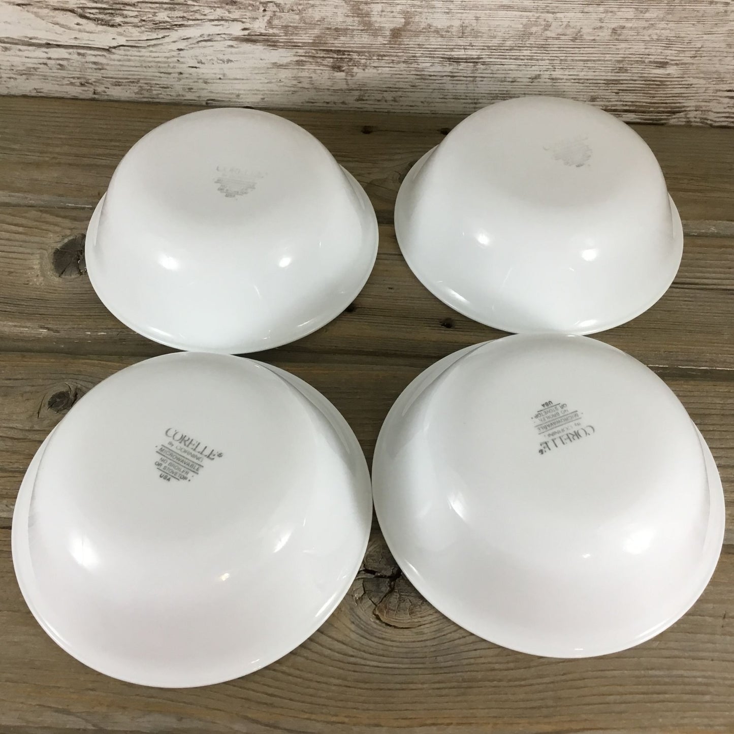 Corelle Apricot Grove/Solitary Rose Soup/Cereal Bowls 6 1/4 Set Of 4 Gray Stripe