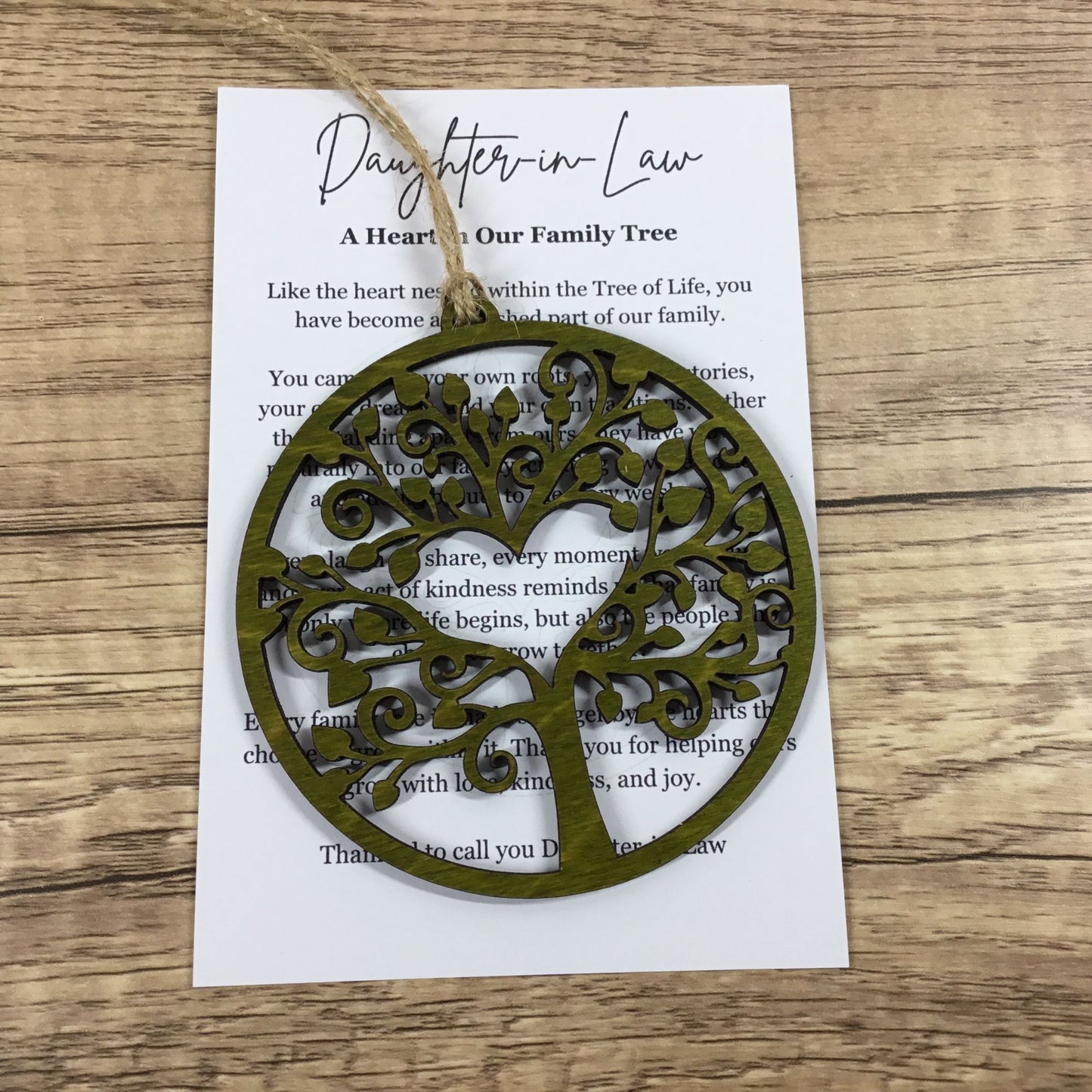 Daughter-in-Law Tree of Life Story Card Ornament