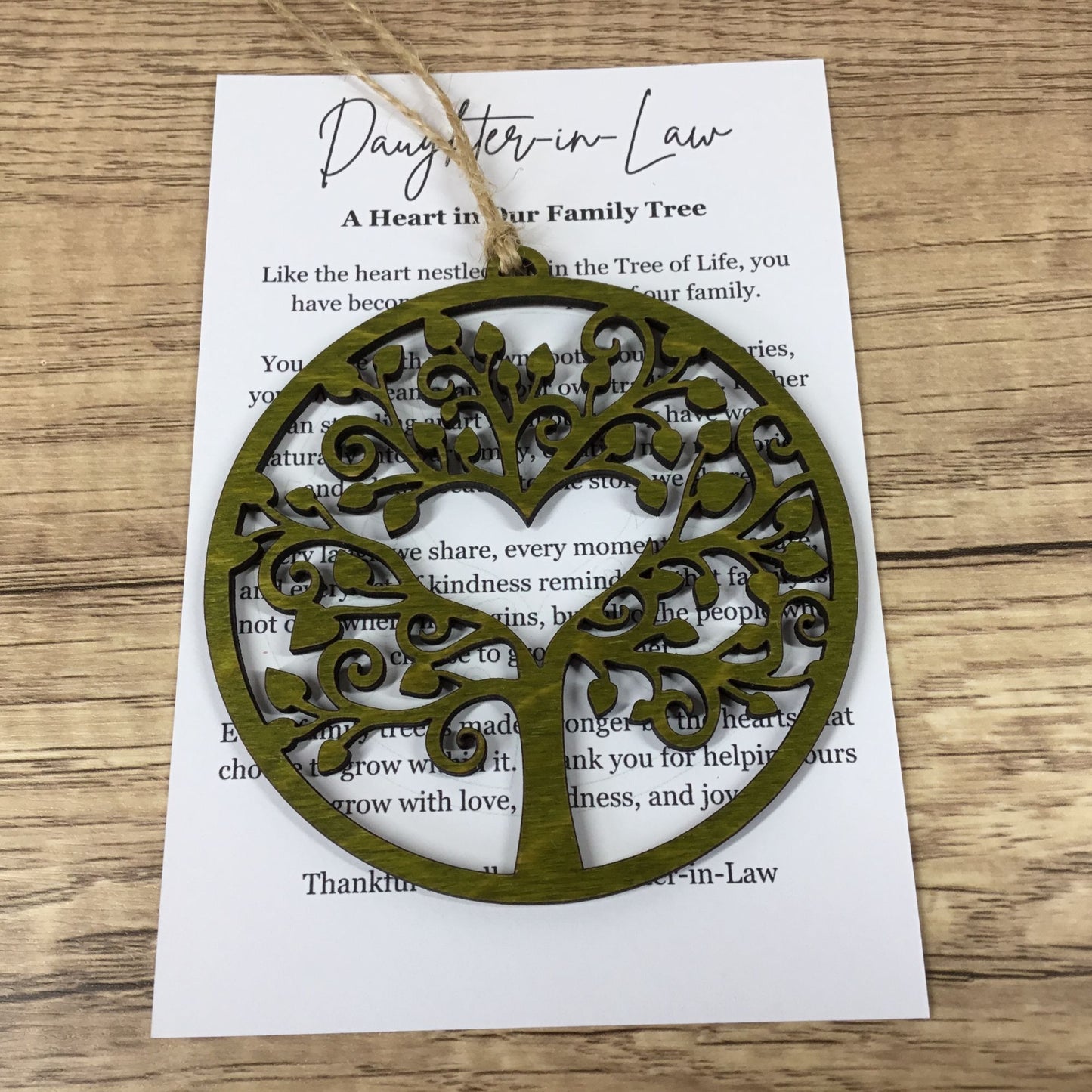 Daughter-in-Law Tree of Life Story Card Ornament