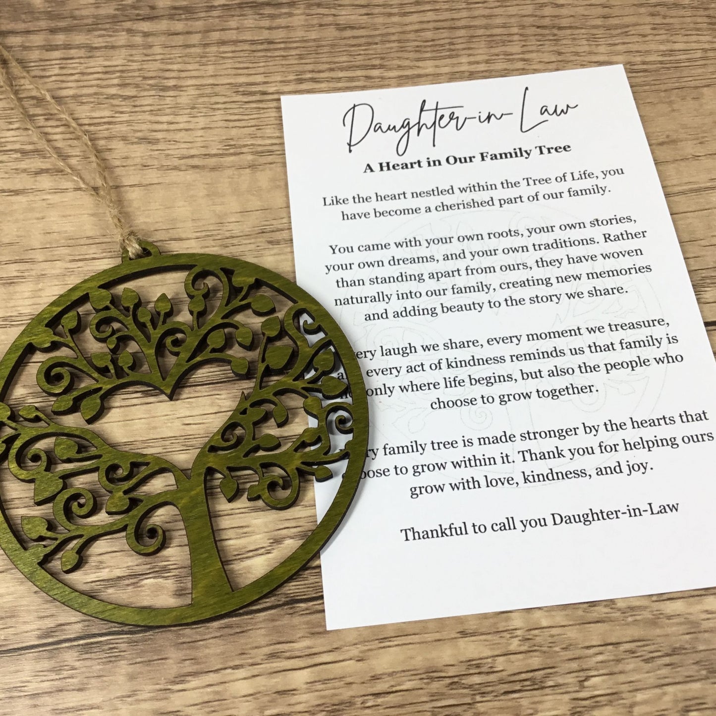 Daughter-in-Law Tree of Life Story Card Ornament