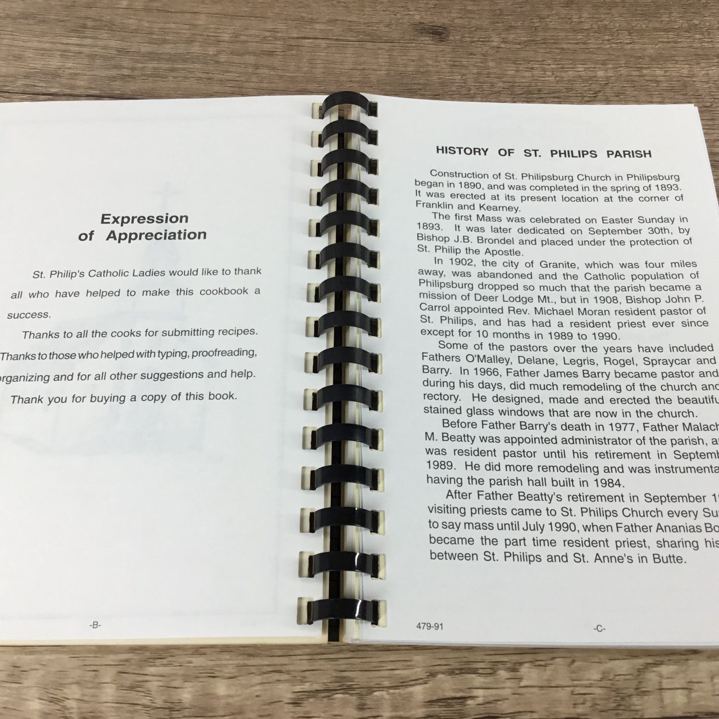 Heavenly Dishes St. Philips Catholic Church Cookbook Spiral-Bound Fundcraft 1991