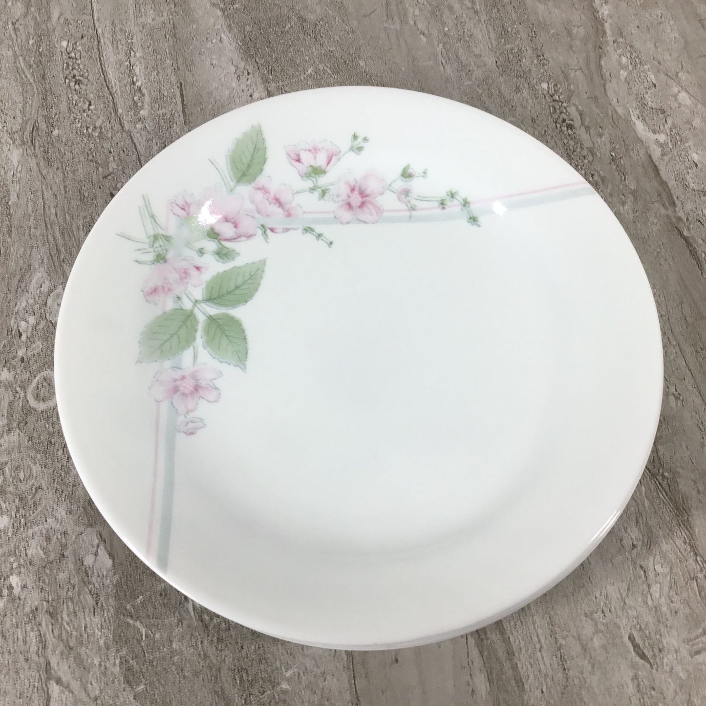 Set of 7 Corelle Corning Veranda Salad Dessert Bread Plates 7 1/4" Pink Flowers