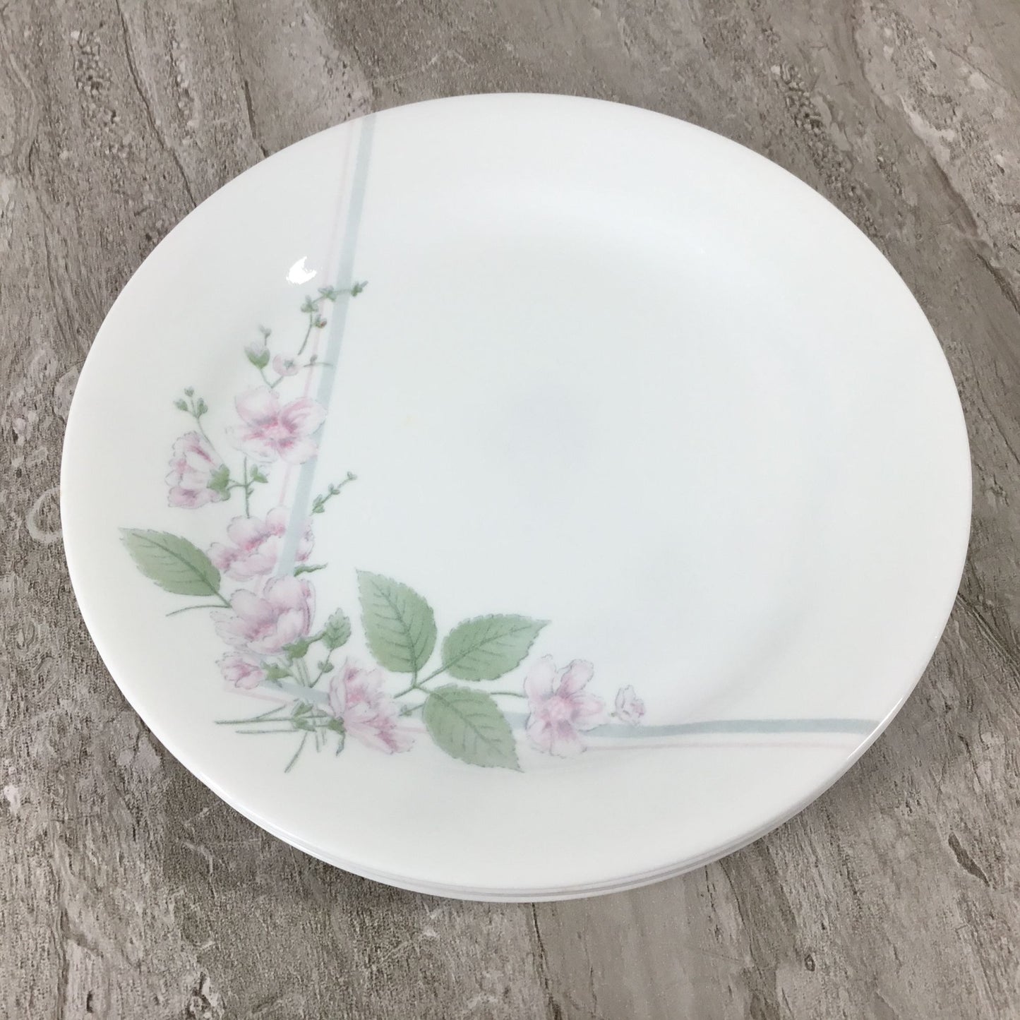 Set of 7 Corelle Corning Veranda Salad Dessert Bread Plates 7 1/4" Pink Flowers