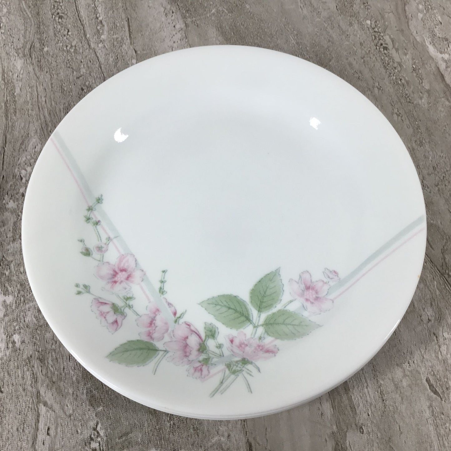 Set of 7 Corelle Corning Veranda Salad Dessert Bread Plates 7 1/4" Pink Flowers