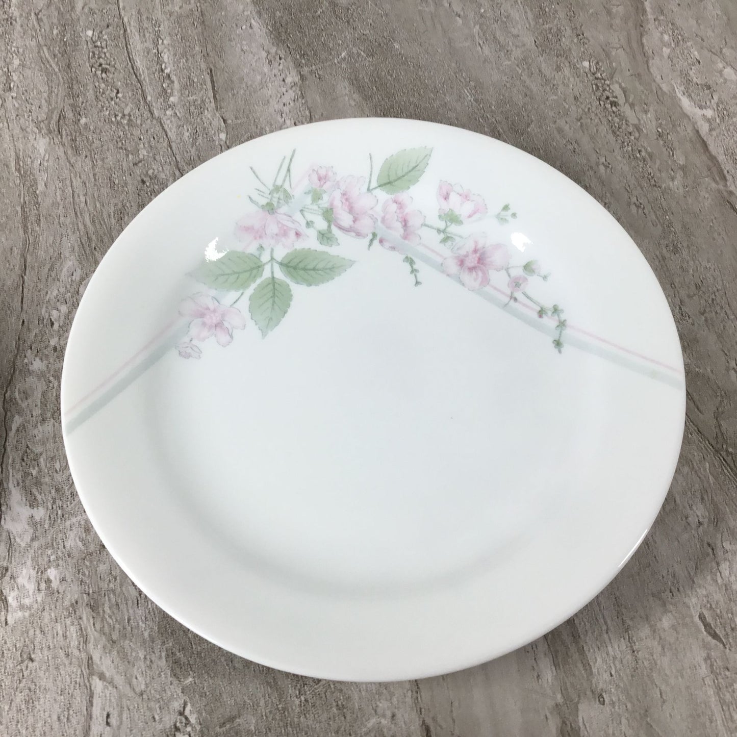 Set of 7 Corelle Corning Veranda Salad Dessert Bread Plates 7 1/4" Pink Flowers
