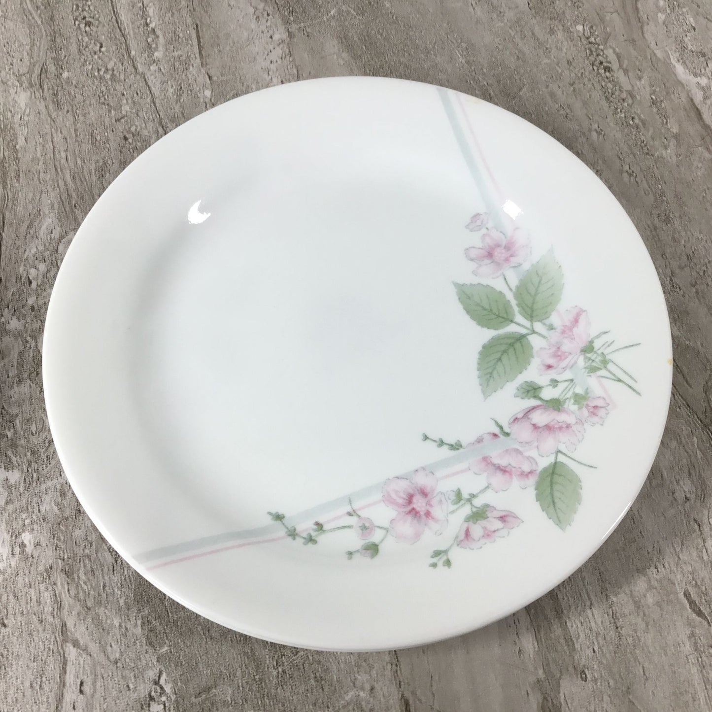 Set of 7 Corelle Corning Veranda Salad Dessert Bread Plates 7 1/4" Pink Flowers