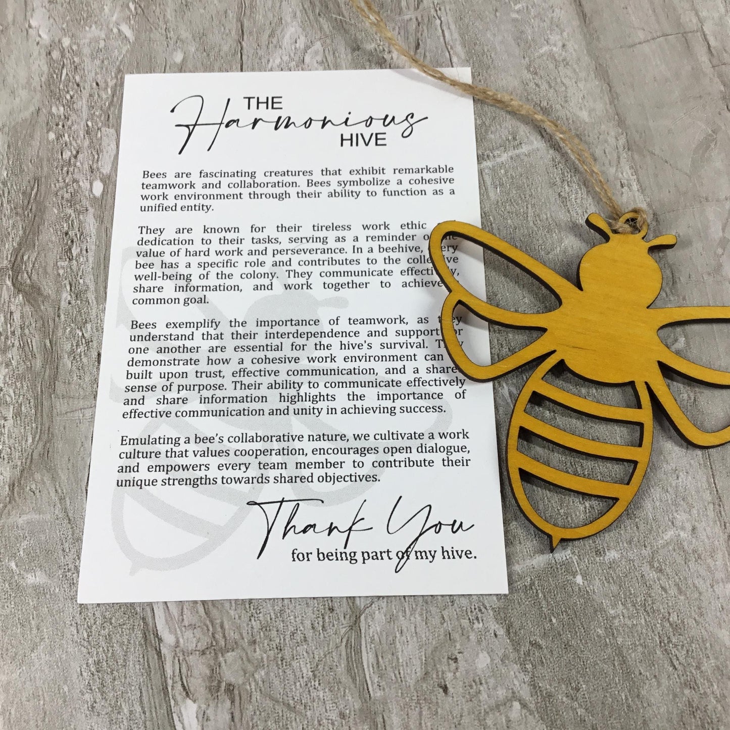 The Harmonious Hive Bee Story Card Ornament