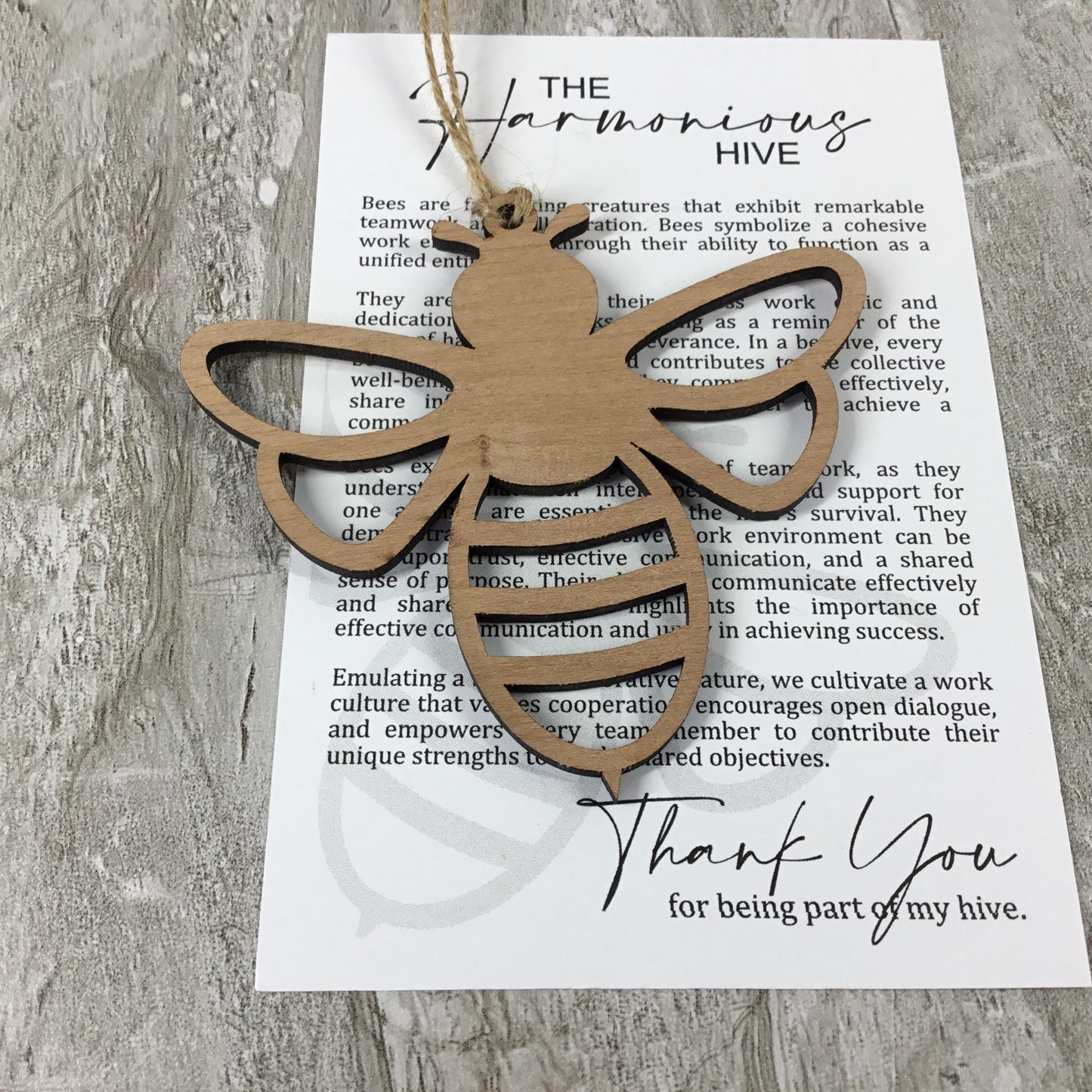 The Harmonious Hive Bee Story Card Ornament