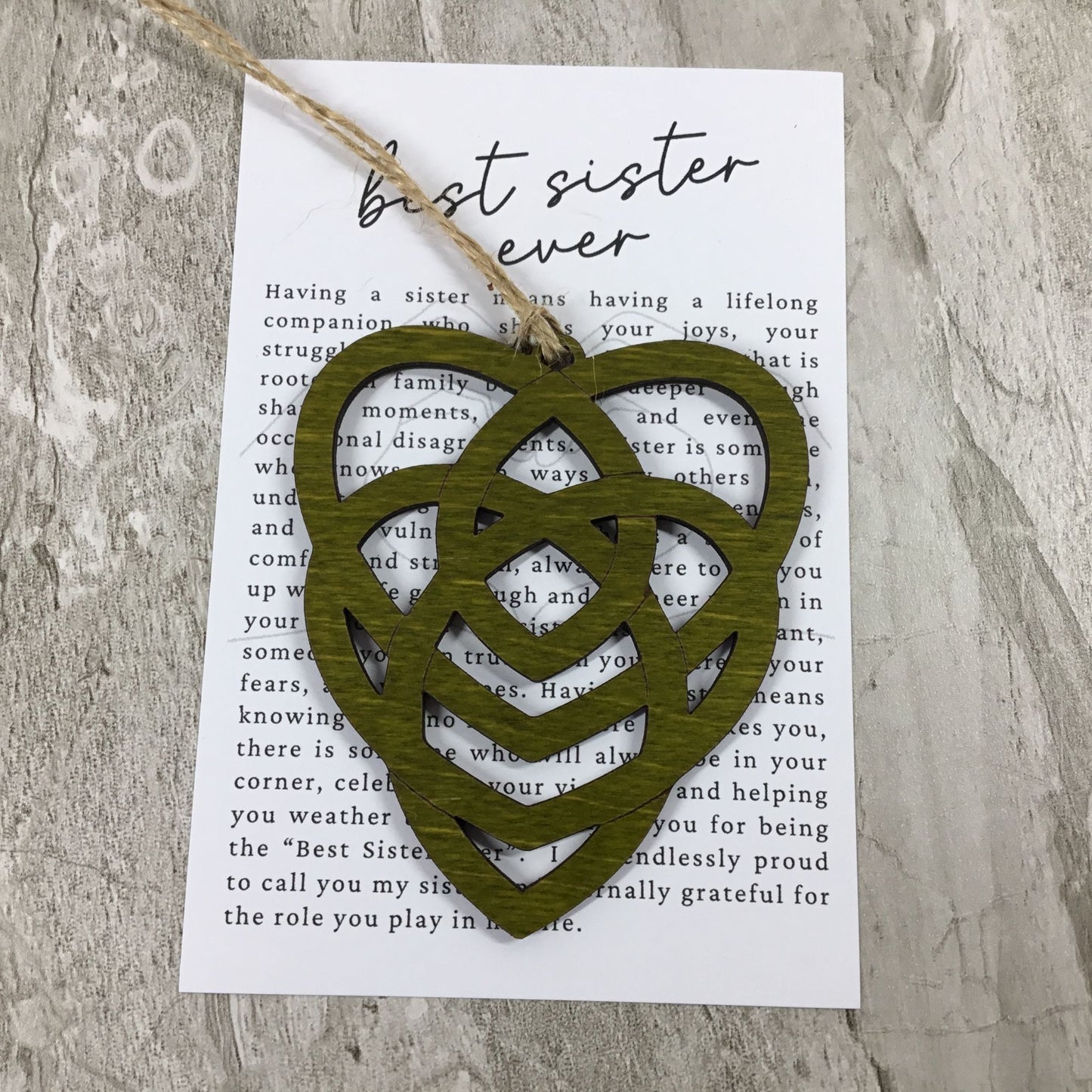 The Sister Celtic Knot Story Card Ornament