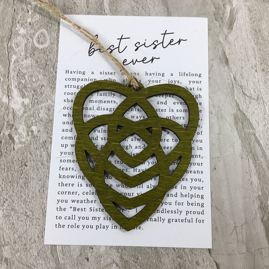 The Sister Celtic Knot Story Card Ornament