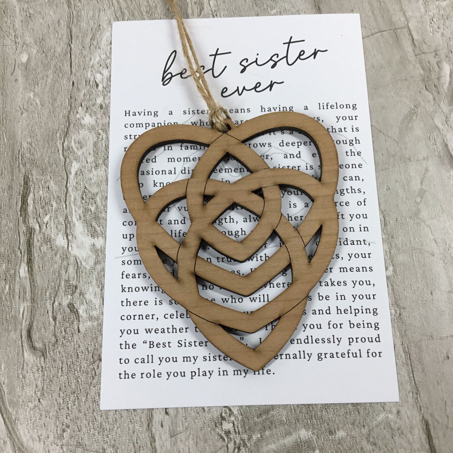 The Sister Celtic Knot Story Card Ornament