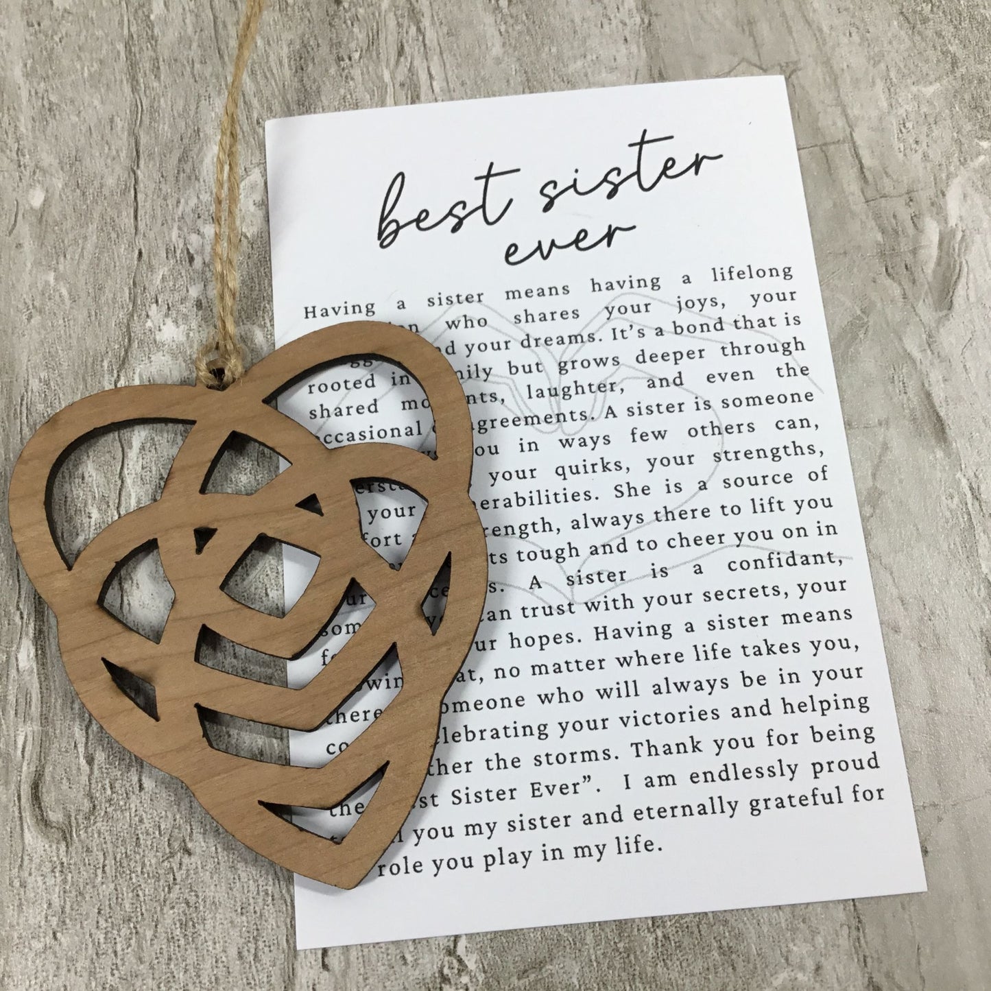 The Sister Celtic Knot Story Card Ornament