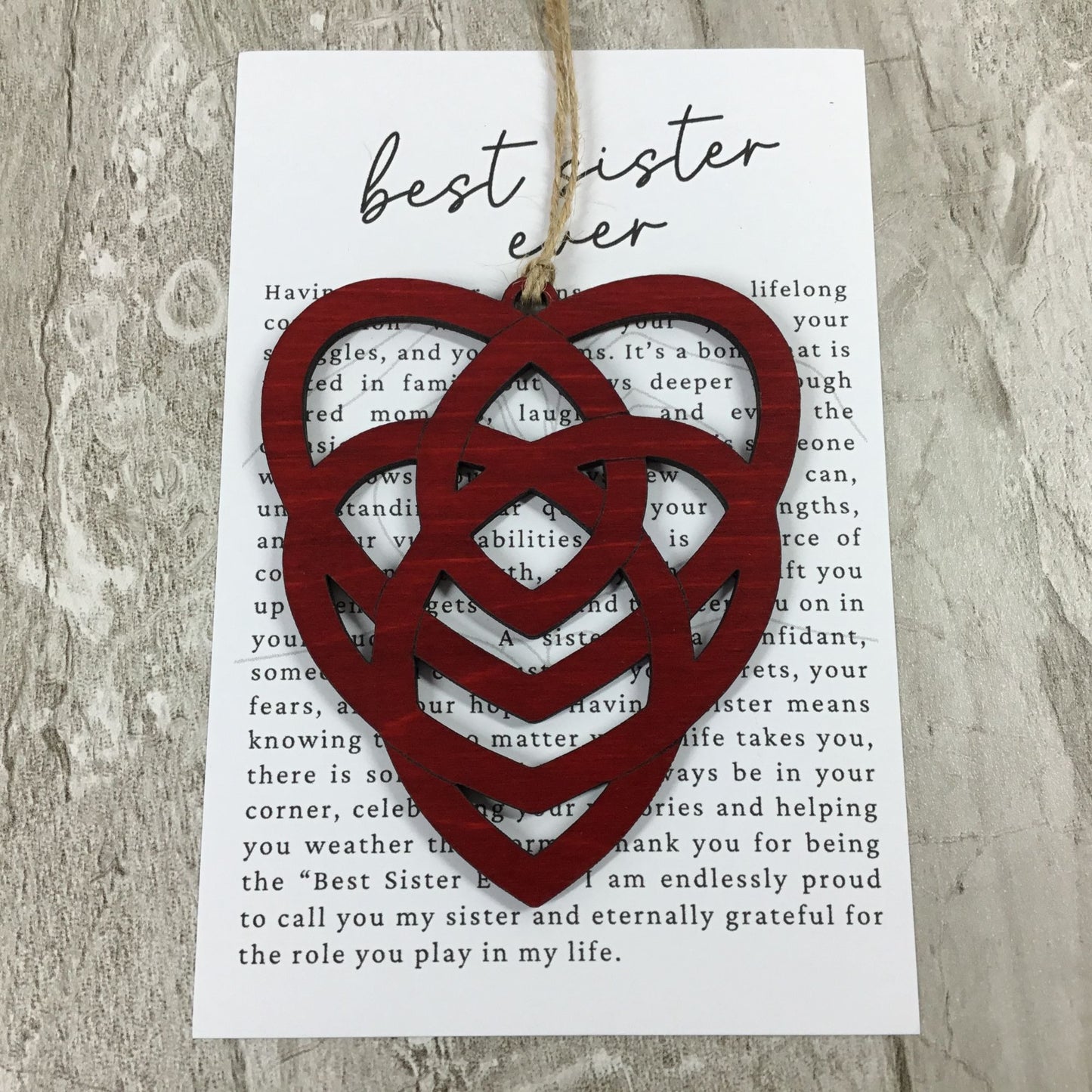 The Sister Celtic Knot Story Card Ornament