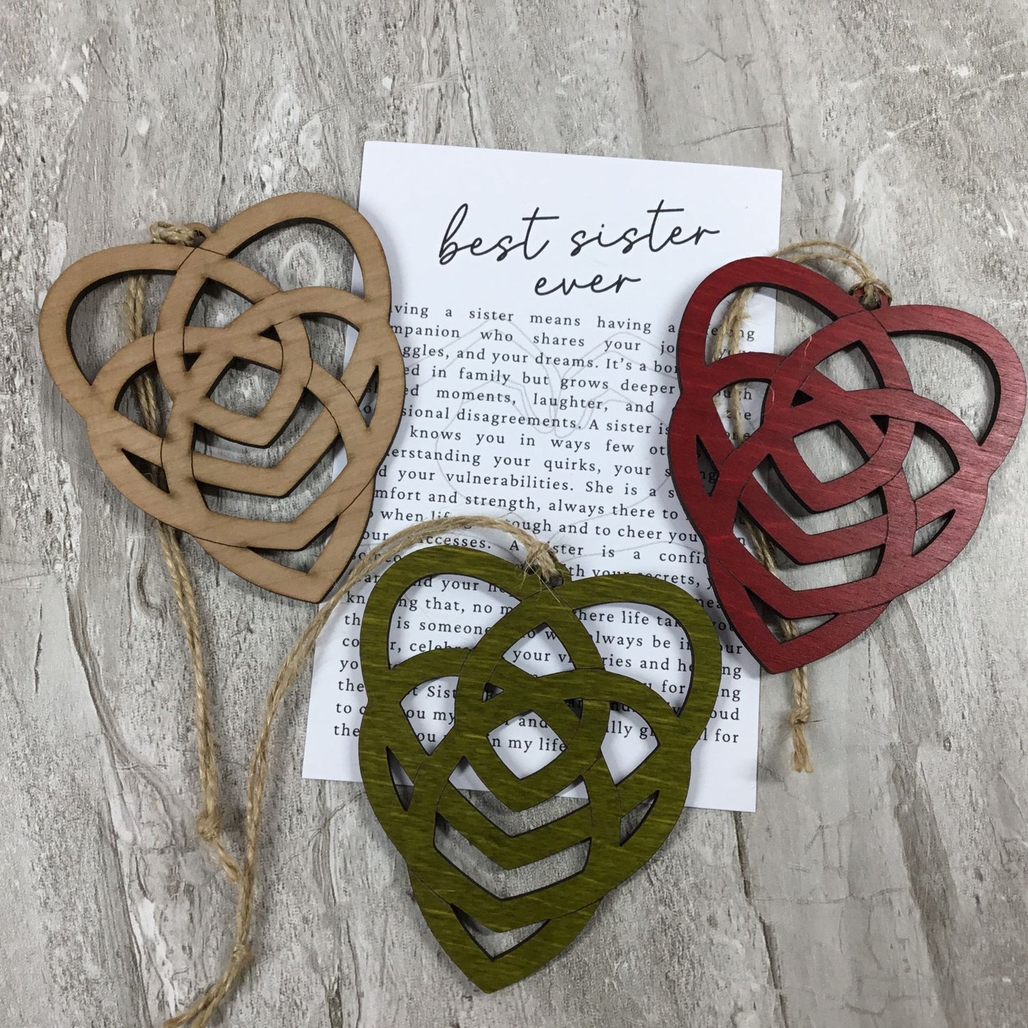 The Sister Celtic Knot Story Card Ornament