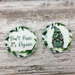 Don't Panic It's Organic Marijuana Gnome Car Coasters
