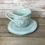 Aqua Chocolate Tea Cup and Saucer by Brownlow 2006 | Dishwasher & Microwave Safe