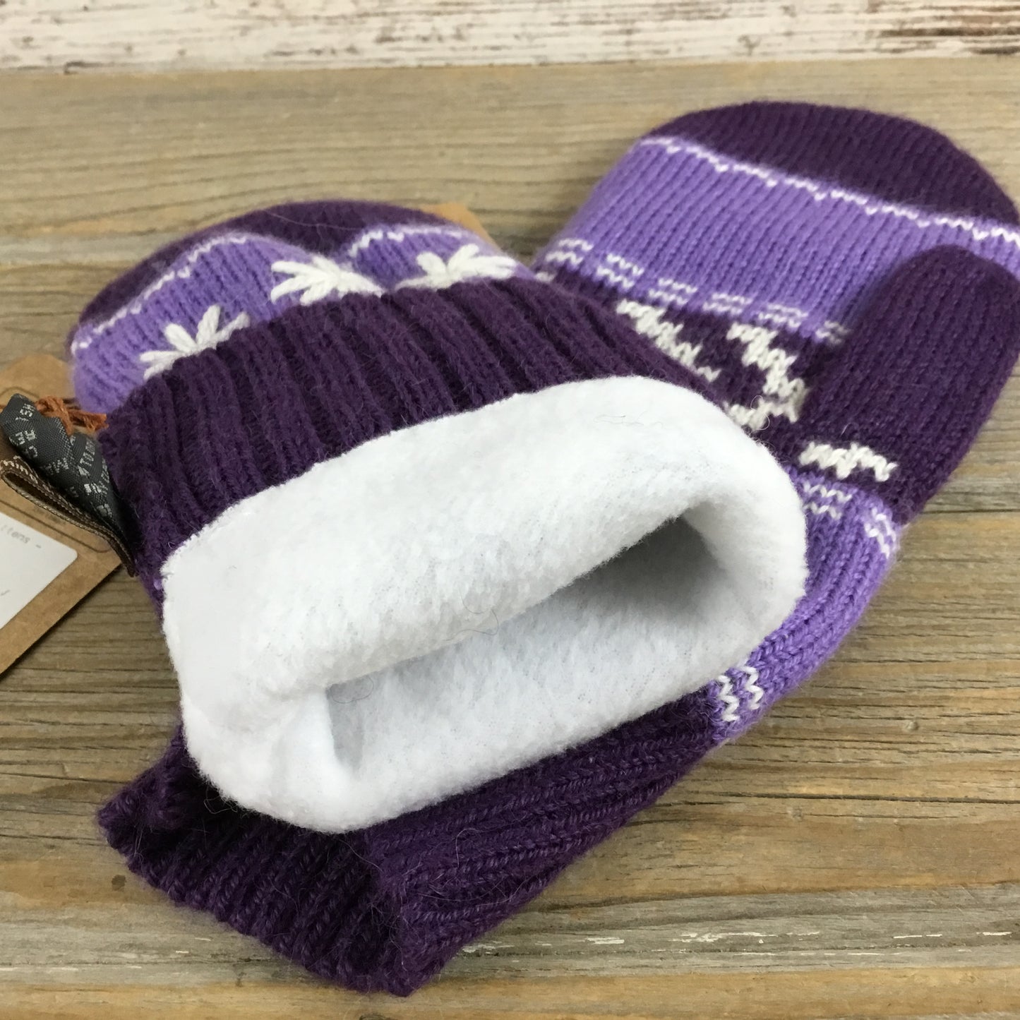 Close-up of glove fleece lining